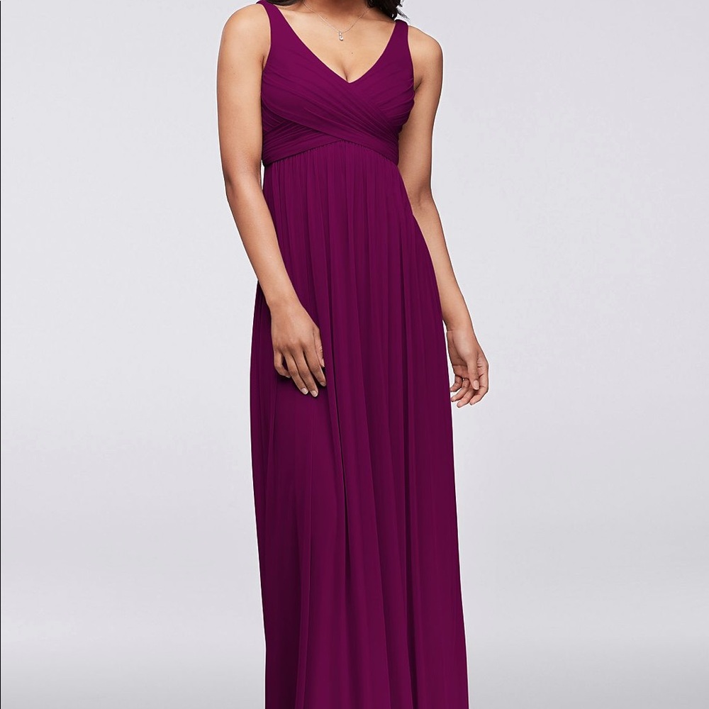 NEW Davids Bridal:long dress / cross cross back